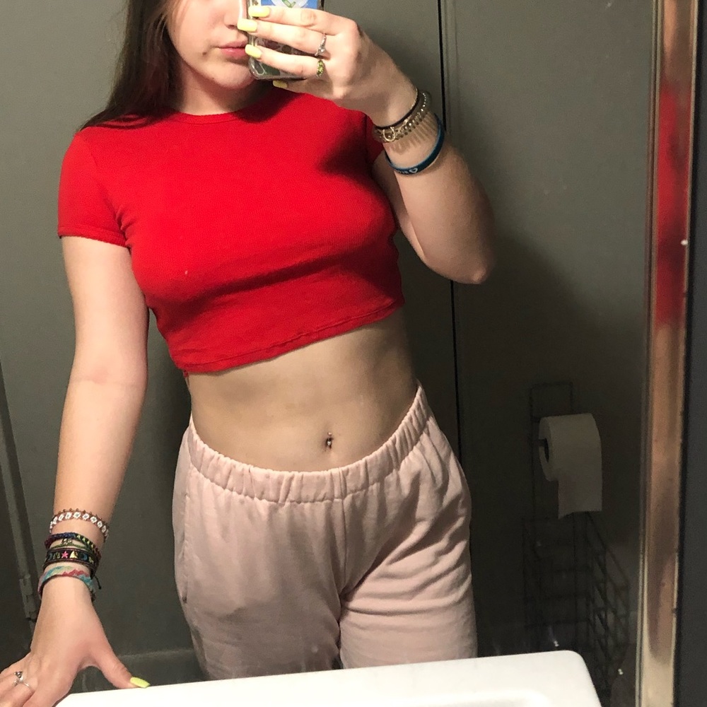 Red pacsun crop top